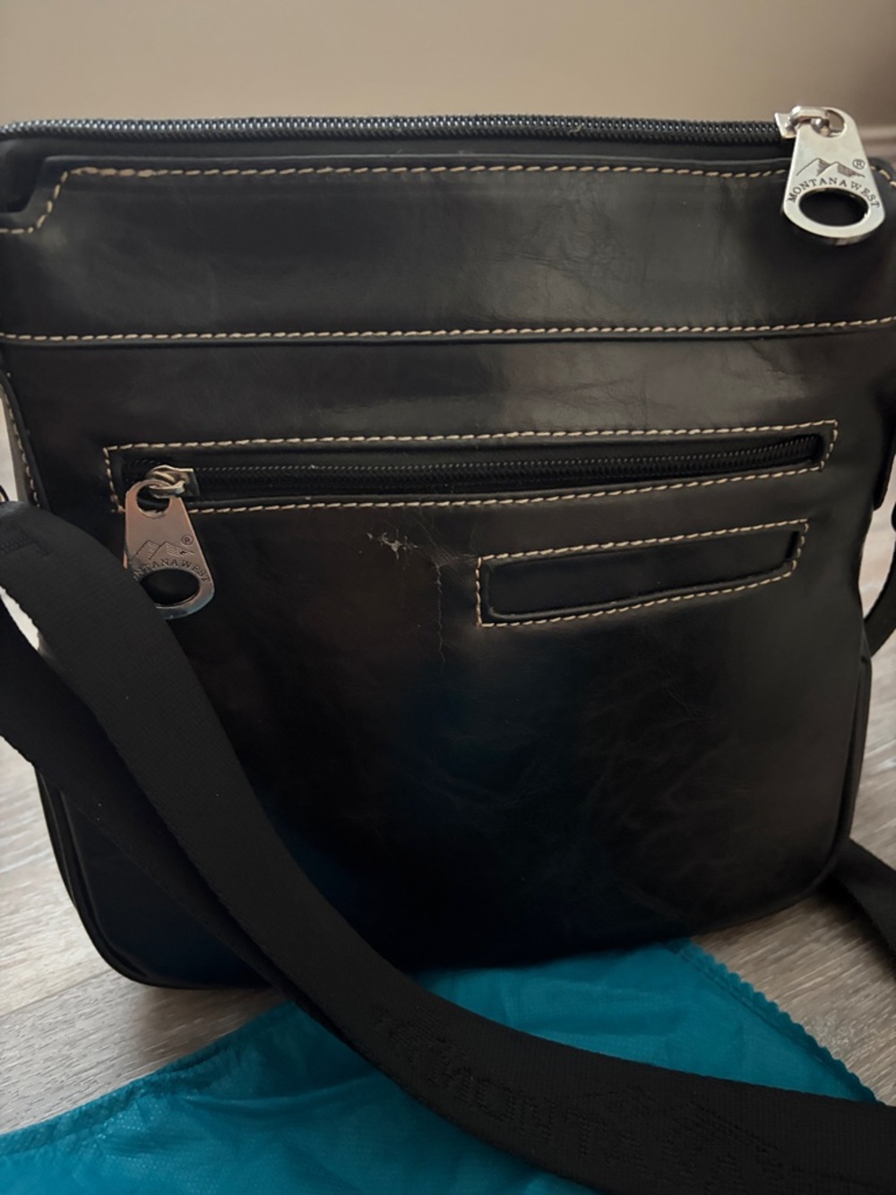 Montana West Black Crossbody Bag with Silver-Tone Buckle Accents - Picture 5 of 8